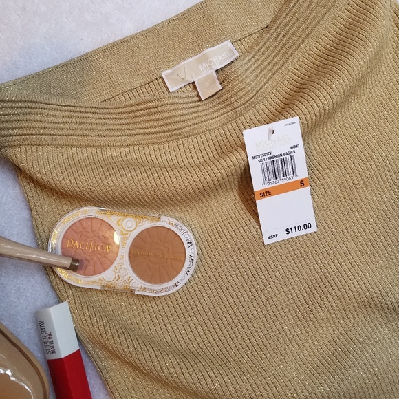 Michael Kors new gold glitter skirt size S - Picture 2 of 8